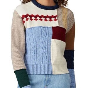 Alexa Chung chunky sweater wool patchwork